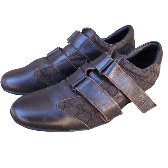 GUCCI Shoes Brown Guccissima Leather Velcro Sneakers Size 44 AUTHENTIC - Picture 5 of 16